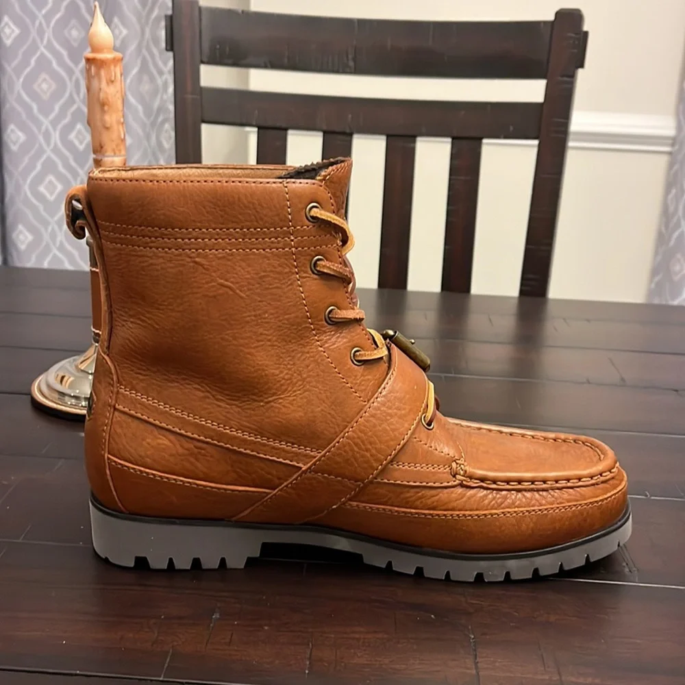 Polo Ralph Lauren Ranger Country Boots new brown tumbled leather Men’s Size 9